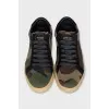 Textile sneakers with a military print