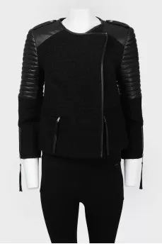 Loaded jacket with leather inserts