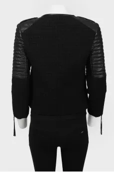Loaded jacket with leather inserts