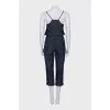 Blue denim overalls