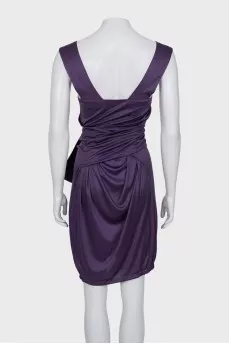 Silk dress with a long belt