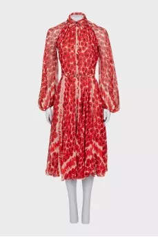 Red silk dress