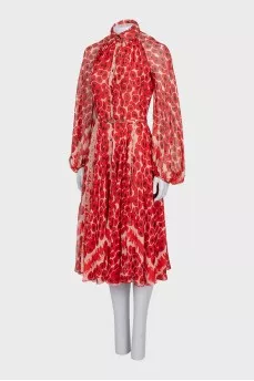 Red silk dress
