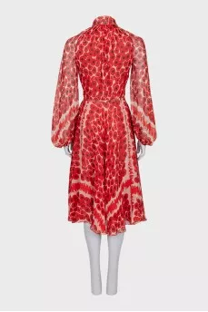 Red silk dress