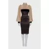 Brown silk dress