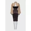 Brown silk dress