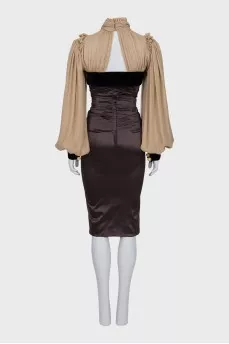 Brown silk dress