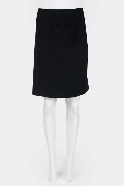 Vintage straight midi skirt with buttons