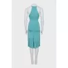 Blue dress with draping and crystals