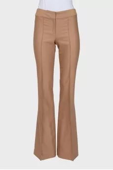 Beige suit with flared trousers