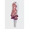 Fitted silk dress with open shoulders