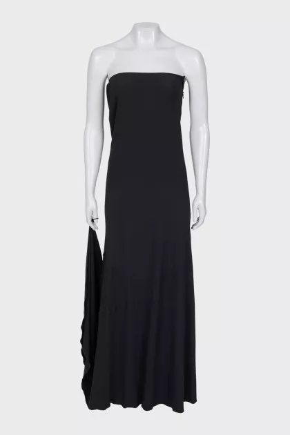 Black dress with a long train