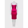 Pink suit with a corset and skirt