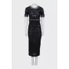 Knitted dress with metallic decor