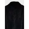 Blue fur coat with a relief pattern