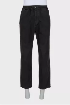 Men's black drawstring trousers