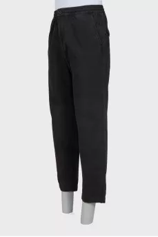 Men's black drawstring trousers