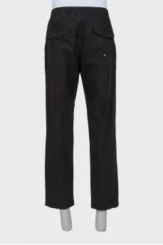 Men's black drawstring trousers