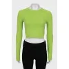 Green cropped jumper