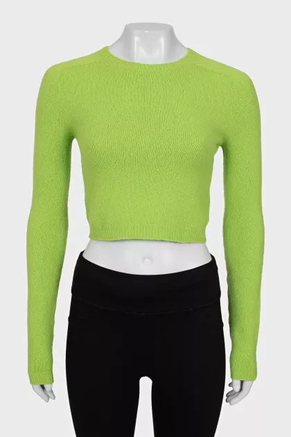 Green cropped jumper