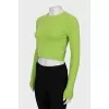 Green cropped jumper