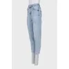 Tapered fit blue jeans