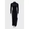 High neck maxi bodycon dress