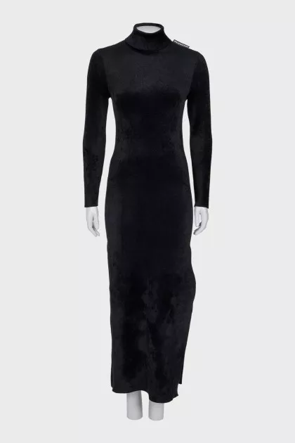High neck maxi bodycon dress