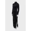 High neck maxi bodycon dress