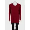 Red cashmere pullover with tag