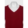 Red cashmere pullover with tag