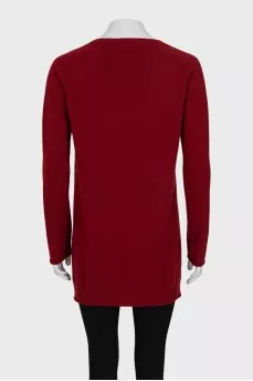 Red cashmere pullover with tag