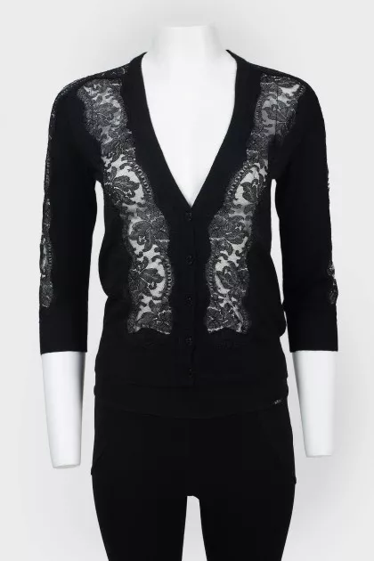 Vintage cardigan with lace