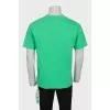 Men's green embroidered t-shirt
