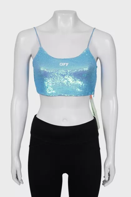 Blue sequin top