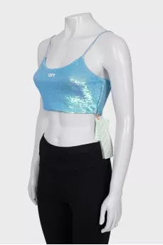 Blue sequin top