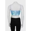 Blue sequin top