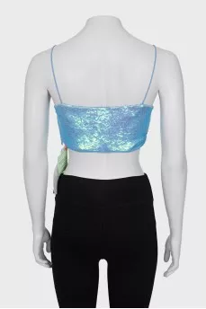 Blue sequin top