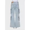 Wide-leg jeans with patch pockets