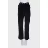 Black velvet trousers