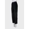 Black velvet trousers