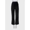Black velvet trousers