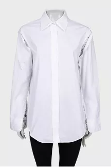 Straight-cut shirt with long sleeves