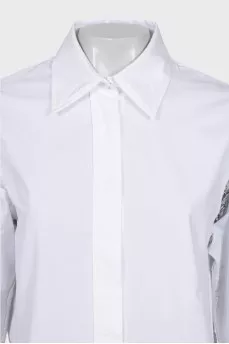 Straight-cut shirt with long sleeves