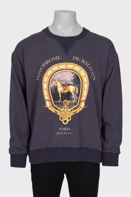 Men's gray sweatshirt with print