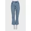 Flared jeans with embroidery on the pocket