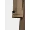 Double -breasted cloak with a section with a cut
