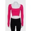 Pink ribbed top with tag