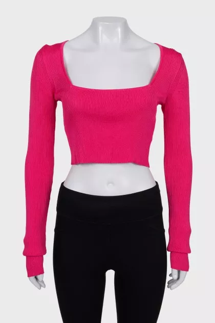 Pink ribbed top with tag