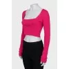 Pink ribbed top with tag